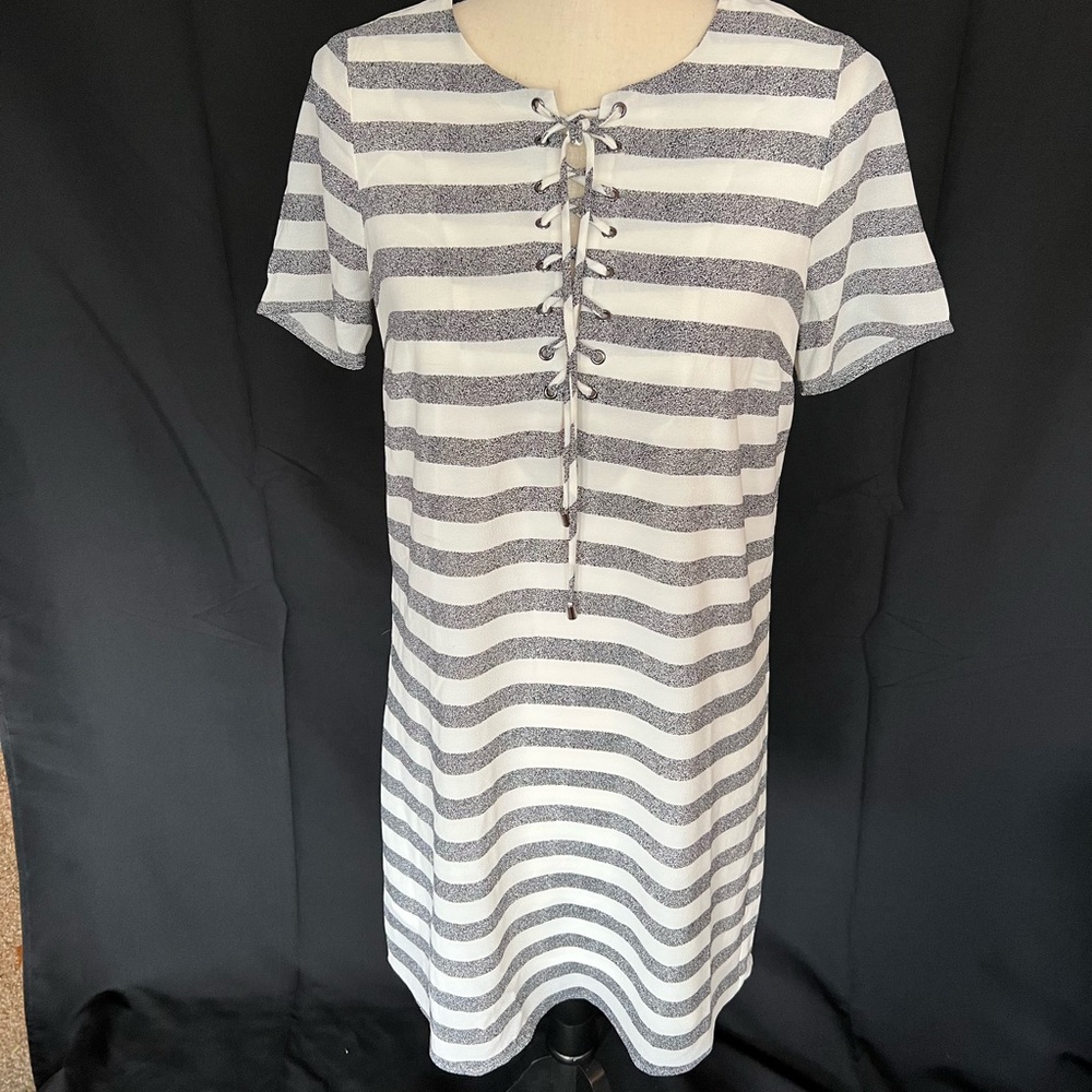 Daniel Rainn Black Striped Dress NWT
